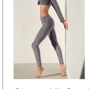 ALO Yoga Alosoft Washed Cool Grey High-Waist Sunray Leggings